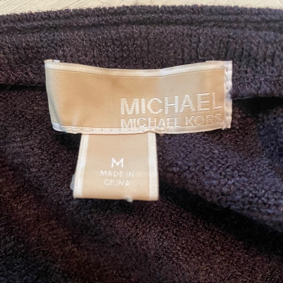 MICHAEL KORS Deep Plum Knit Sweater Dress With Zipper Front Size Medium - Picture 6 of 7